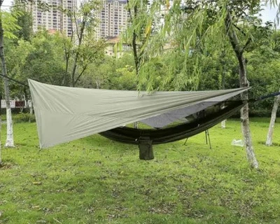 Туристичний гамак Trizand 25364 з тентом та москітною сіткою, 280×140 см, до 250 кг, хакі