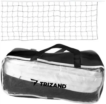 Спортивна сітка для волейболу, бадмінтону та тенісу TRIZAND 9.5 × 1 м з тросом і сумкою (23427 / 2851)