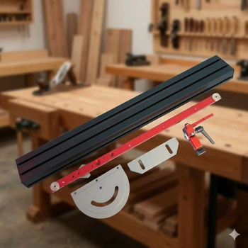 VEVOR Miter Gauge, 457 мм (18") настольна точна торцева пила з лазерною шкалою маркування