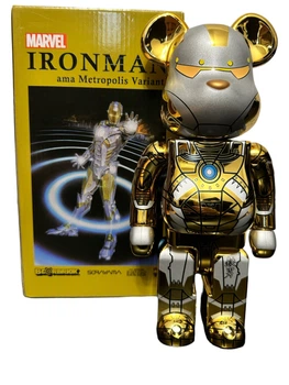 Статуетка Bearbrick IRON MAN GOLD 400% 28 см Железный Человек Золотой