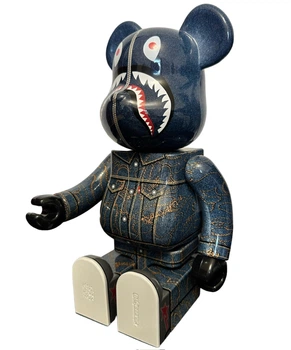 Статуетка Bearbrick LEVIS BAPE BLUE 400% 28 см Левайс Синий