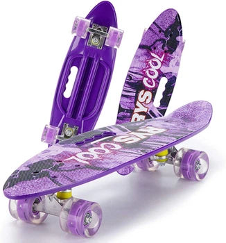 Пенни борд со светящимися PU-колесами A-Toys 56x15 см ручка для переноски и антискользящая поверхность SC25135