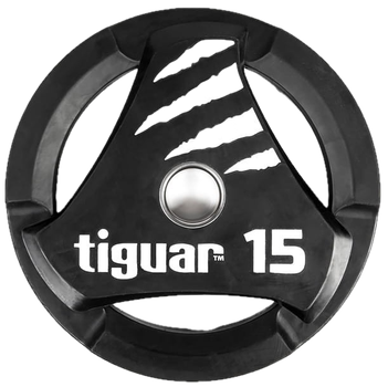 Talerz Olimpijski Tiguar PU 15 kg Czarny TI-WTPU01500 (5902860490913)