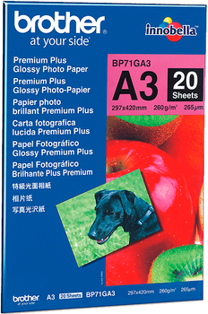 Papier fotograficzny Brother Premium Plus Glossy A3 20 szt (BP-71GA3)