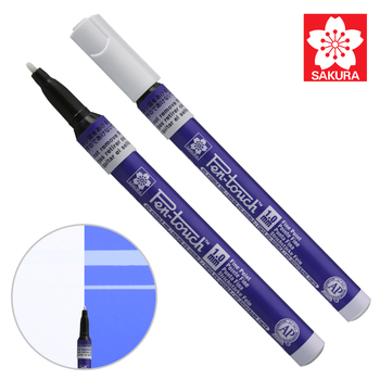 Маркер Pen-Touch Голубой ультрафиолетовый тонкий (FINE) 1мм Sakura
