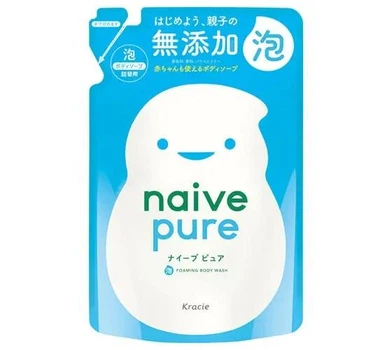 Пінисте мило для тіла, для дітей і дорослих Kracie Naive Pure Foaming Body Soap, поповнення 450 мл