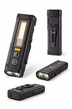 Светодиодный фонарик с, SMD+XPG, Type-C, ударопрочный пластик, водостойкий, 300 люмен, 10 Вт, поясная клипса, черный