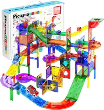 Klocki magnetyczne Select PicassoTiles Marble Run and Race Track 108 elementów 1411170 (0817338027162)