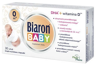 Вітамін D + DHA для дітей Phytopharm Biaron Baby 30 капсул (5903473005693)