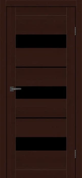 Дверне полотно MS DOORS VEGAS 90х200 см Горіх темний Скло чорне (144518)