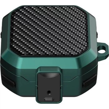 Защитный чехол Deexe Lock Design для Samsung Galaxy Buds 4 / Buds 4 Pro - Black / Green