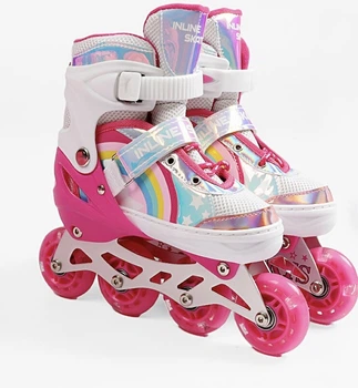 Ролики розмір 29-33 колір РОЖЕВИЙ, устілка 18-20 см, колеса PU, підсвічування коліс, в сумці