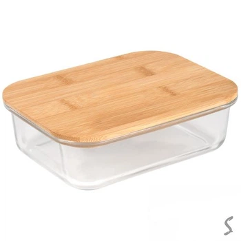 Контейнер скло з бамбуковою кришкою "Rectangle" 20*15*6.5см 950мл Stenson R36331-L
