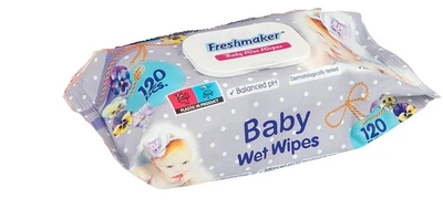 Вологі серветки 120шт "Freshmaker" дитячі NEMDIL folyo з клапаном 871378