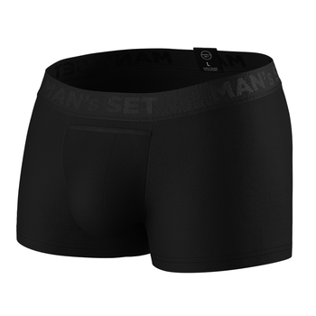Мужские боксеры Anatomic Classic черные мягкие дышащие боксеры из микромодала и хлопка с карманом средняя посадка 2XL