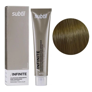 Безаміачна крем-фарба Subtil для волосся Infinite Permanent Hair Color 6.72 Темний каштановий блондин перламутровий 60 мл