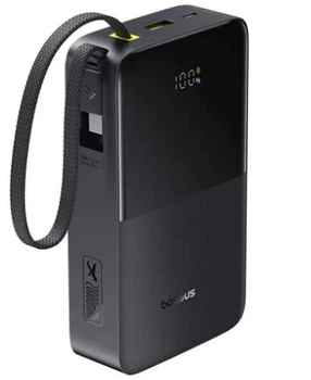 Павербанк Baseus 20000 mAh 22.5W EnerFill FC51 Bipow 2 Pro Зовнішній акумулятор PowerBank з швидкою зарядкою QC3.0+PD3.0 та Type-C кабелем (E0027701) Black