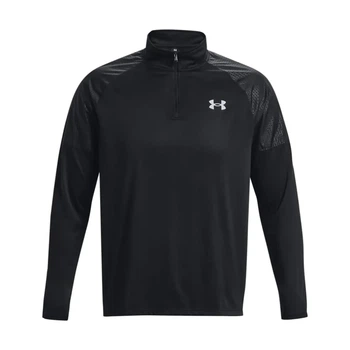 Чоловіча спортивна кофта лонгслів Under Armour Tech Grid 1/4 Zip розмір М Black
