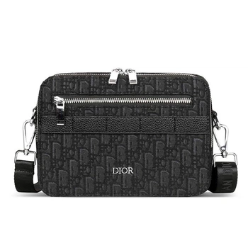 Мужская сумка мессенджер черная Safari bag диор (021)