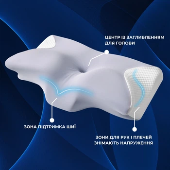 Подушка ортопедична IDEIA "ErgoSleep" 61х34х12, Білий 000039060