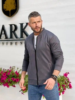 Чоловічий бомбер замшевий UA S сірий