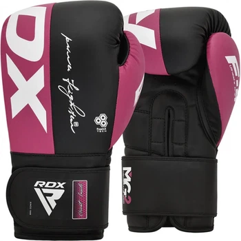 Боксерські Рукавички RDX F4 Boxing Sparring Gloves Hook & Loop Чорно-Рожевий 12oz (BGR-F4P-12oz)