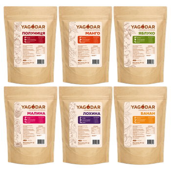 Набор сублимированных фруктов и ягод Yagodar маленький: 6 вкусов по 30 г