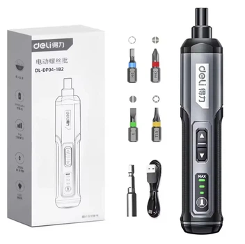 Электрическая отвертка аккумуляторная DELI DL-DP04-1B2, USB-C с битами в комплекте