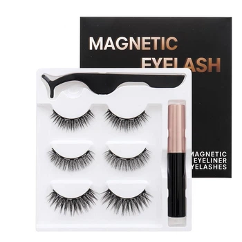 Набор ресниц Magnetic Eyeliner and Eyelashes на магнитной подводке 3 пары D01