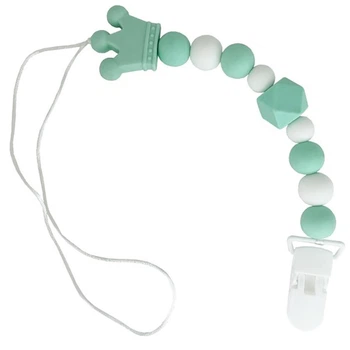 Ланцюжок для пустушки "Корона" MGZ-0511(Turquoise) силіконовий
