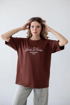 Футболка женская "Oversize" АвексТекс 09-2953-83Н 50 коричневый