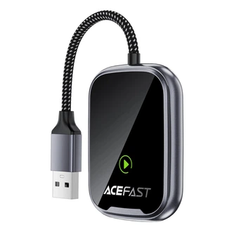 Беспроводной адаптер CarPlay/Android Auto Acefast QC1 wireless adapter for car (Wi-Fi, BT). Gray