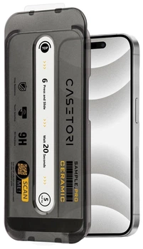 Захисне скло Casetori Ceramic Protection series 2.5D HD Glass з аплікатором для iPhone 16 Pro Max/17 Pro Max