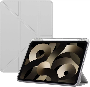 Чехол для планшета BeCover Ultra Slim Origami Transparent для Apple iPad Air 11" M4 2026 с креплением для стилуса Apple Pencil Gray (BC_715184)