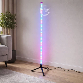 Лампа RGB LED підлогова світлодіодна 1 м з плавною зміною світла для вітальні, спальні, кімнати ігрової зони та студії, VHRO-26