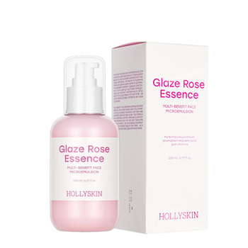 Зволожувальна мікроемульсія для обличчя Hollyskin Glaze Rose Essence з гіалуроновою кислотою, 200 мл