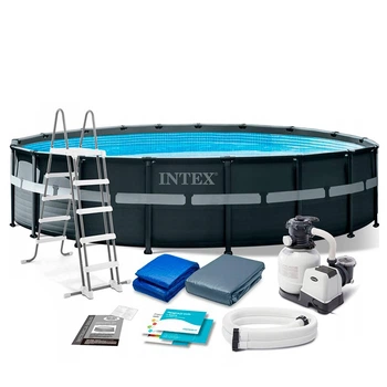Каркасный бассейн Intex 26330 26423 л 549x132 см Песочный фильтр-насос 6 000 л/час/лестница/тент/подстилка (LN7-26330)