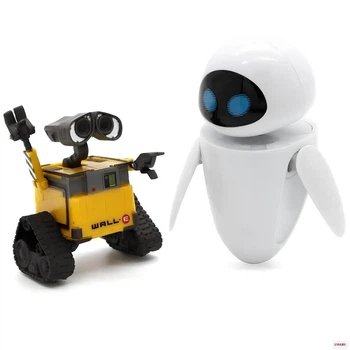 Фигурки Валл-и и Ева RESTEQ – набор из 2 персонажей из мультфильма WALL-E, 11 см, ПВХ, с подставкой и подарочной упаковкой