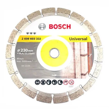 Круг алмазный отрезной Bosch Universal 230-22.23, универсальное применение, Круг для болгарки