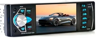 Автомагнітола UKC-4022 1DIN 4.1 дюйма Bluetooth Mirror Link USB microSD AUX FM 4x45W мультимедійна магнітола з камерою заднього виду голосове керування