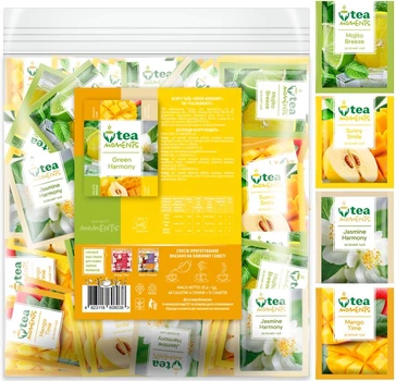 Набір зеленого чаю Tea Moments Green Harmony 4 смаки по 12 саше 81.6 г (4823118608038)