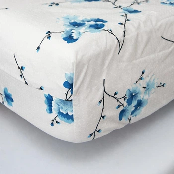 Простирадло на резинці Moon&Star Blue Sakura Бязь Gold Люкс 70х190х25 см (MS-850001660)