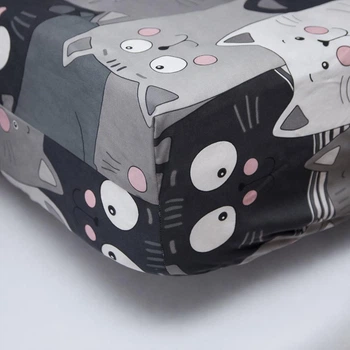Простирадло на резинці Moon&Star Sleepy Cats Бязь Gold Люкс 160х200х25 см (MS-850003414)