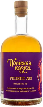 Зерновой спиртной напиток Поліська казка Рецепт №3 на дубовых чипсах 0.5 л 45% (4820290850156)