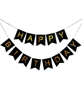 Гірлянда "Happy birthday" колір чорний 3 метри.