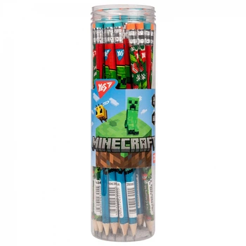 Олівець чорнографітний Yes Minecraft круглий з гумкою