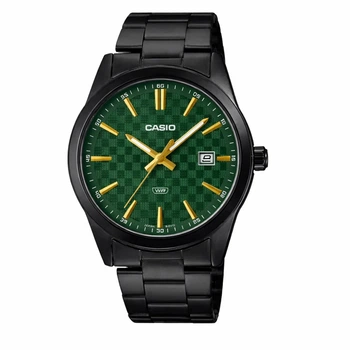 Чоловічий годинник Casio MTP-VD03B-3A з зеленим циферблатом