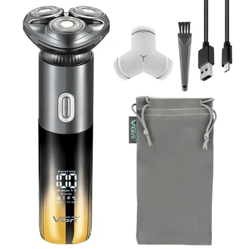 Аккумуляторная электробритва для сухого и влажного бритья VGR V392 с USB зарядкой, Электрическая бритва мужская для лица