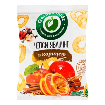 Чипси Garden Gadz Яблучні з корицею 40 г