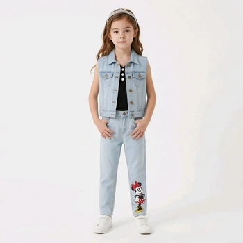 Дитячі комфортні джинси прямого крою Disney Minnie Mouse 122-128 см (6-8Y) блакитний